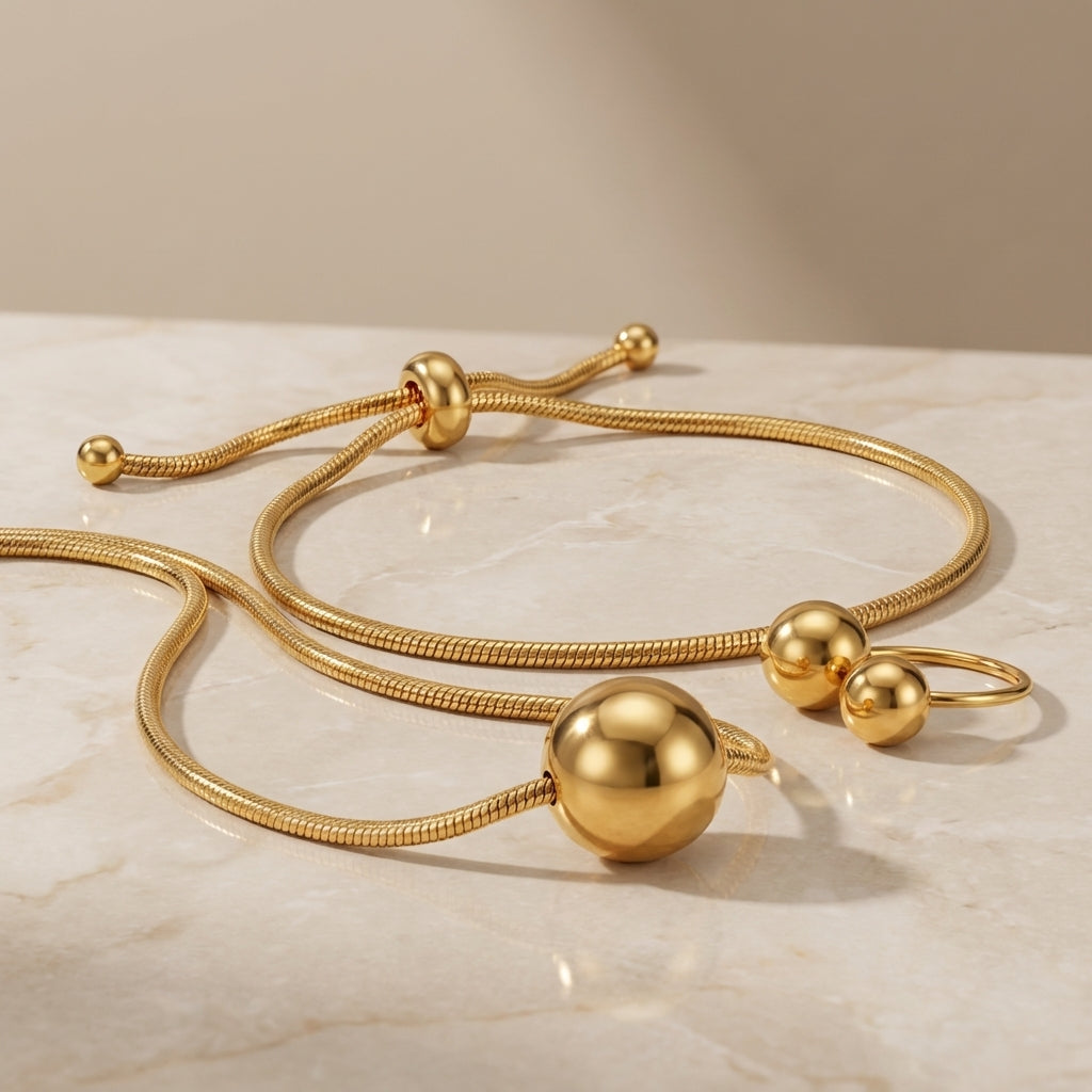 Anillo aria + Collar Stella + Pulsera Zoe